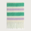 Écharpe à carreaux vert et violet avec franges douces et texture chaude en cachemire - Rayures Vert Violet