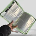 Light green PU leather jewelry binder with transparent 4-slot pages and flower pendant - Green Binder + 20 Inner Pages