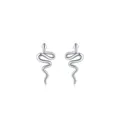 Minimalistische S925 Sterlingsilber Schlangen-Ohrstecker mit polierter Spiegeloberfläche - 925er Silber / Silber