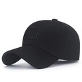 Gorra de béisbol negra elástica cerrada con bordado 3D de la letra D en el frente - Elástico 57-58cm / Negro