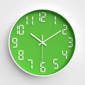 Moderne minimalistische 12-Zoll Wanduhr in Grün und Weiß mit leisem Quarzwerk-Antrieb - Grün