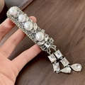 Luxury rhinestone duckbill hair clip with zircon water drop fringe and pearl accents - Pearl Bowknot Rhinestone BB Clip
