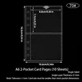 A6 2-pocket transparent binder sleeves, 10 sheets set for photo cards, 0.1mm thickness - A6 2-Pocket Single-Sided Pages 10 Sheets 70#