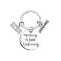 Silver Class of 2026 graduation keychain with inspirational My Story Is Just Beginning charm - Silver (k95)
