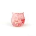 Pink crystal owl figurine with sparkling sequins in transparent resin animal ornament - 08 Pink Quartz + Colorful Sequins