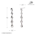 Detalle de los pendientes de borla en plata de ley 925 con medidas y peso real - Plata 925 / Plata 925 chapada en oro blanco