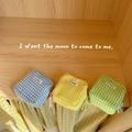 Mini pochette en toile vichy bleu jaune et vert avec logo Lime pour petits accessoires - Style Mini Carré / Carreaux Jaunes