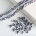 8mm iridescent blue-grey butterfly crystal beads for DIY jewelry and necklaces - Transparent Blue