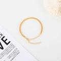 Goldenes Gliederkettenarmband mit Herzmagnet und verstellbarem Karabinerverschluss - 3MM Einzeln Gold