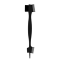 Dual-head black eyebrow and hair styling brush with plastic bristles and comb - 5-Head Style Edge Brush Black