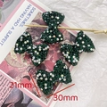 Detailed view of emerald bow rhinestone charms sized 30mm by 21mm for DIY jewelry - 6# Bow - Emerald Green / 30mmx21mm