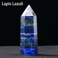Polished Lapis Lazuli hexagonal crystal pillar with natural gold pyrite flecks - Lapis Lazuli / Single Point 7-8cm