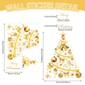 Dimensiones detalladas del vinilo decorativo árbol de Navidad dorado con copos - Árbol de Navidad Dorado (UV24Y10672T_R) / 90*30cm
