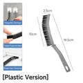 Spazzola per fessure grigia con manico da 19,5cm e setole in nylon per angoli ciechi - Stile In Plastica