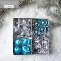 Set addobbi natalizi blu e argento con stelle e campanellini in confezione da 13x13cm - Argento Blu