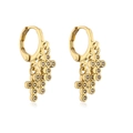 Elegant 18K gold plated hoop earrings with micro-inlaid zircon pendants on white background - Clear