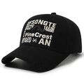 Gorra de béisbol negra vintage con bordado Pine Crest blanco y visera curva - Ajustable / Negro