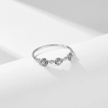 Bague rose argentée élégante avec fleurs étincelantes en oxyde de zirconium design - US 5 / Argenté