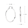 Detailed dimensions of S925 sterling silver twisted hoop earrings with 38.6mm width - 40mm / Silver