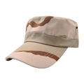 Detail of desert camo cadet cap showing ripstop fabric texture and metal eyelets - Adjustable / Khaki & Beige