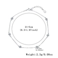 Cavigliera in argento S925 con ciondolo in zircone da 0,5cm e catena da 21+5cm - Cavigliera (21+5cm)