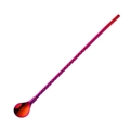 Iridescent Rainbow No. 3 304 stainless steel straw spoon with spiral handle design - Spiral Long - Magic Red