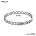 Dettagli del bracciale a maglie a cuore d'argento con dimensioni 6,0 cm e peso 24,0 g - Stile Cuore Cavo Argentato (HZ1100A)