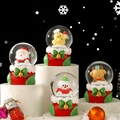Set of four Christmas snow globes with Santa, snowman, and reindeer on red boot bases - 45# Light Model / NO.4 Christmas Sock Gift