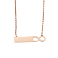 Dettaglio della collana a barra in acciaio inossidabile oro rosa con simbolo dell'infinito - Oro Rosa (MP224)