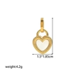 Golden heart pendant necklace with white enamel inlay, dimensions 1.5 by 1.85 cm - [XKE0199] Double Sided Heart Earrings Gold