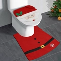 Set copriwater di Babbo Natale e tappeto rosso con motivo festivo a fiocchi di neve - Set Babbo Natale
