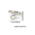 Elegant silver snake ring with scale texture and adjustable wrap design for women - TYR0489 / Silver Wrapped Snake