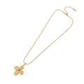 Collana a catena serpente dorata con ciondolo a quadrifoglio in gemma verde su bianco - Collana / 1# Collana Turchese Oro