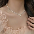 Collana di perle barocche multistrato con ciondolo di perla bordato d'oro - 20-4874 Collana di perle artificiali