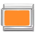 DIY stainless steel bracelet modular link featuring a vibrant orange enamel inlay finish - 0076-square Orange