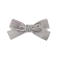 Cute gray velvet bow hair clip for girls featuring a soft handmade texture and matte finish - Grey (22)