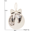 Christmas wooden ball ornament featuring a cut-out tree design and black-white plaid fabric - 10CM*8CM / Grey Plaid Christmas Tree Style