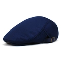 Detail of navy blue mesh hat featuring breathable fabric and adjustable metal side buckle - Navy Blue