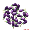 3D purple eggplant charm alloy pendant for DIY jewelry making 19x17mm size - Purple Eggplant 19*17mm