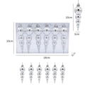 Set da 6 pezzi di ciondoli natalizi a ghiacciolo argento specchiato da 10cm in scatola - Argento