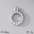 Pendentif tête de mort gothique en argent, 20mm de large, 5g accessoire en acier inox - Style 4 Motif Crâne (KLJ6843-Z) / Acier