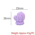 Miniature purple knitted texture resin glove charm for DIY jewelry, size 23mm x 26mm - Purple