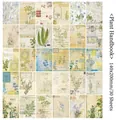 Vintage botanical scrapbook paper collection with 30 retro plant and herb designs - Botanical Journal 30 Sheets