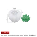 Succulent shaped silicone mold for DIY candles and soaps with finished green resin craft - Succulent Shape ZW-195