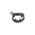 Silver vampire fangs pendant in metal for Halloween jewelry making and DIY crafts - Fangs (5321)