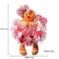 Ghirlanda natalizia omino di pan di zenzero con nastri Candy Cane e tessuto a nido d'ape - Ghirlanda per Bambole (Modello Femminile)
