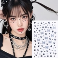 Adesivi per viso argento e blu scuro con forme a farfalla stella e cuore per trucco - Farfalla e Forme Placcato Argento