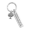 Silver stainless steel tree of life keychain with engraved blessed message for family - FT0001 Keychain Silver (Marry your son)