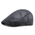 Classic black mesh beret with breathable polyester fabric and adjustable bronze side buckle - Dark Gray