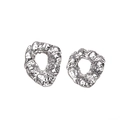 Pendientes vintage de acero inoxidable con diseño de lava y acabado en plata pulida - Textura Fundida Irregular / Color Acero